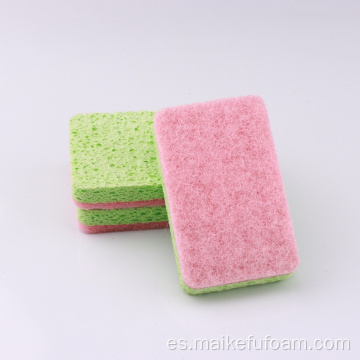 Esponja de celulosa esponja de lavado de doble cara para la limpieza